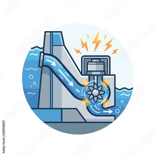 Industrial water pump system generating electricity and moving fluid