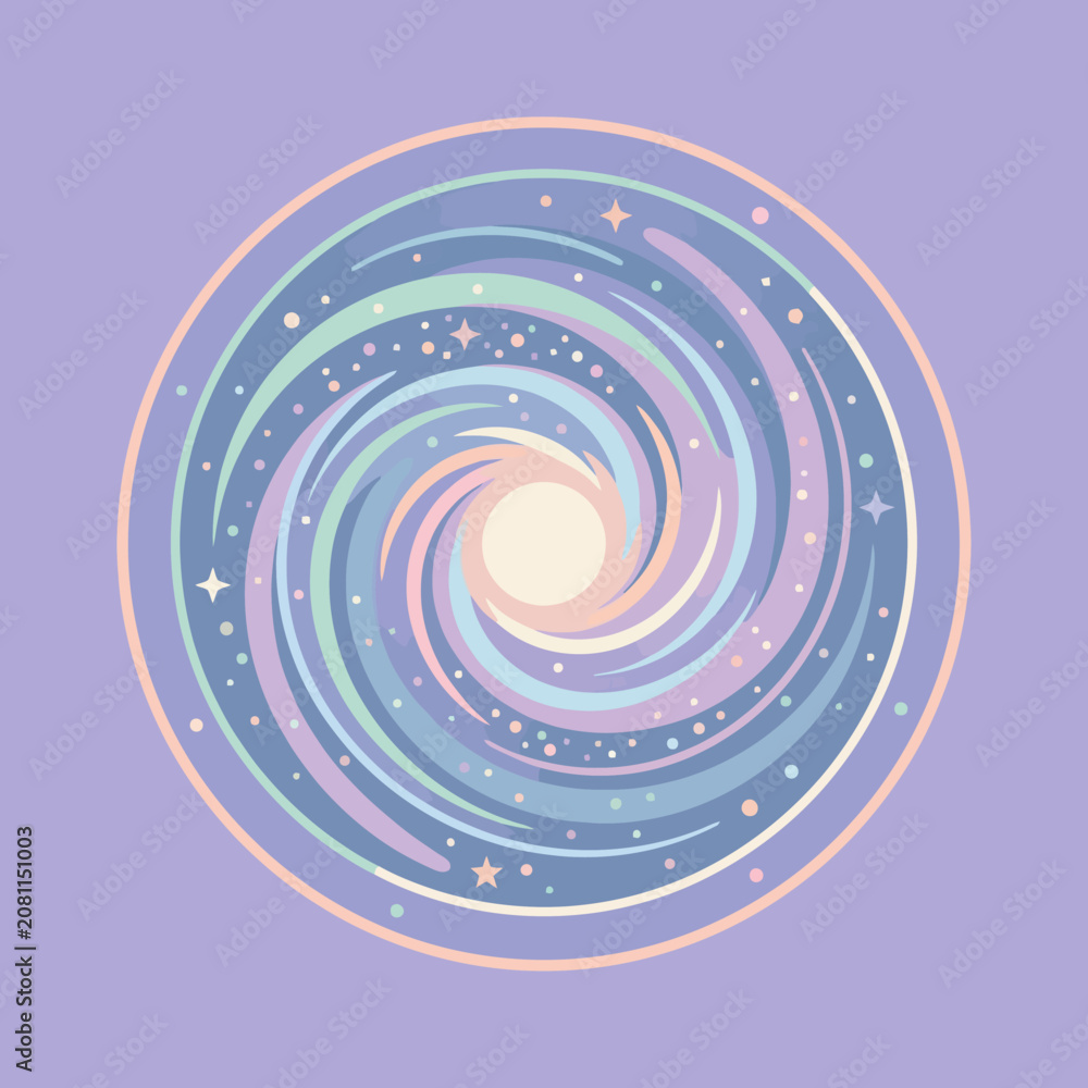 Fototapeta premium A colorful spiral illustration on a soft purple background