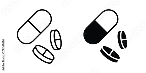 Tableau sur toile Painkiller pills icon