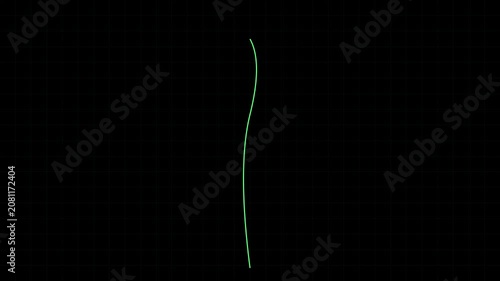 Minimalist green line animation on 4k black background, for motion