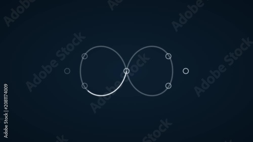 Minimalist infinity loop loading animation with glowing circular progress bar for digital interface 4k
