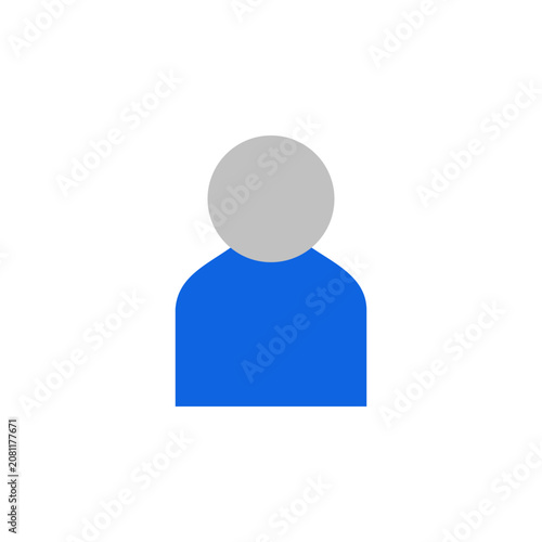 User icon with grey and blue flat symbol for user profile