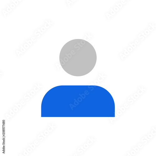 User icon with grey and blue flat symbol for user profile
