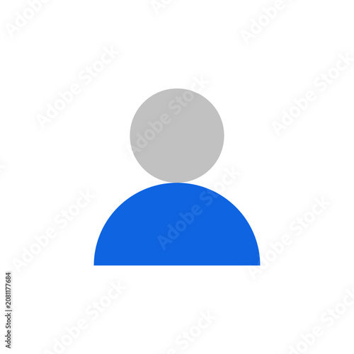 User icon with grey and blue flat symbol for user profile