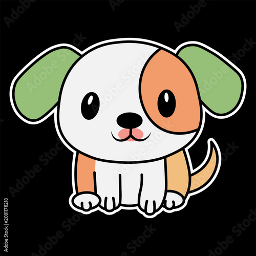 vector illustration of Dog with Dog Name ready to print for sticker