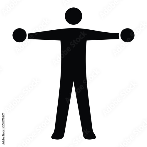 Lateral Raises Silhouette Vector Icon for Shoulder Isolation Workout and Fitness Exercise