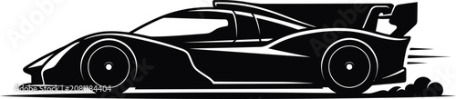 Foto Le Mans Prototype Race Car Side View Silhouette High Speed Hypercar Vector Illus