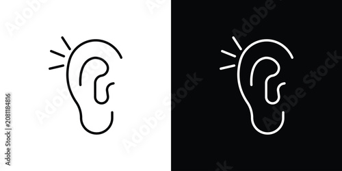 Schilderij op canvas Listening icon