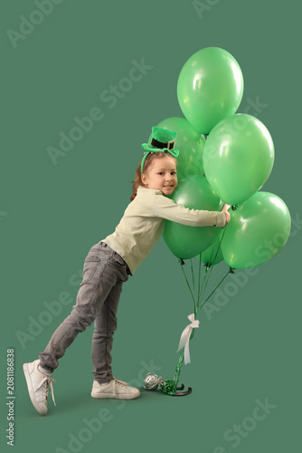 Cute little girl with lepre...