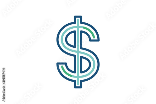 Modern Multi-Line Dollar Sign Vector Icon