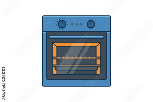 Modern Kitchen Oven Vector Illustration