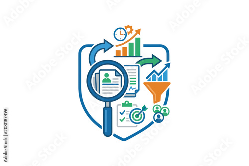 Business Process Optimization Shield Infographic