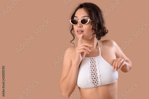 Sexy young woman in white s...