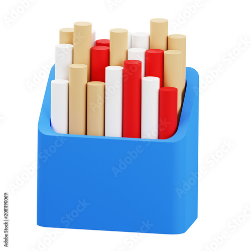 3D Chalk in Box Icon Back to School