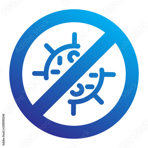 Картината върху платно Anti virus sign symbol for successful immunization with vibrant colorful icon