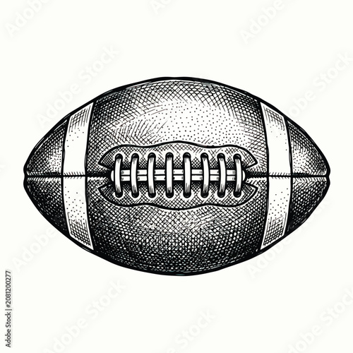 Hand Drawn American Football Sketch in Stippling Style