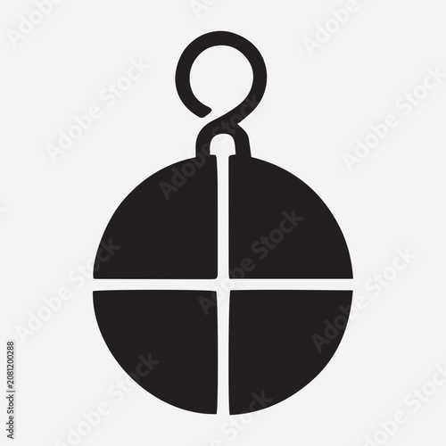 Simple circular plumb bob icon for construction and engineering with engineering