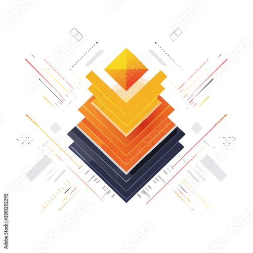 Colorful layered pyramid vector illustration