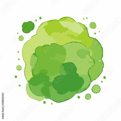 Green Watercolor Splatter and Blobs