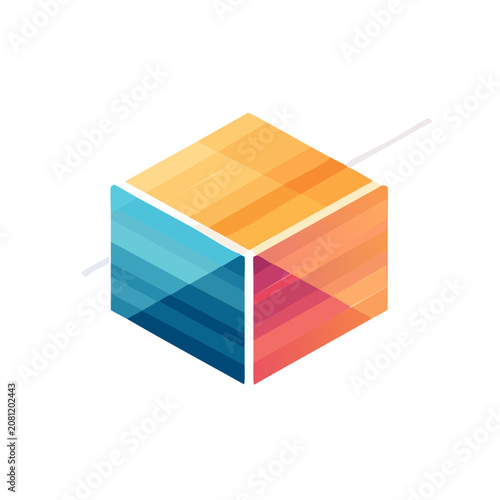 Isometric colorful cube vector illustration