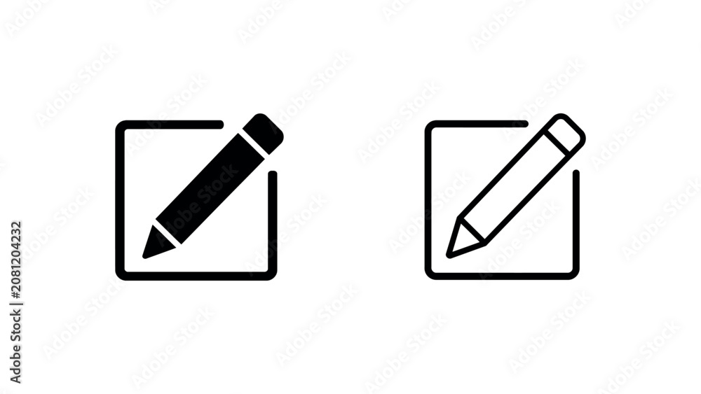 Fotografie Pencil on note block icons