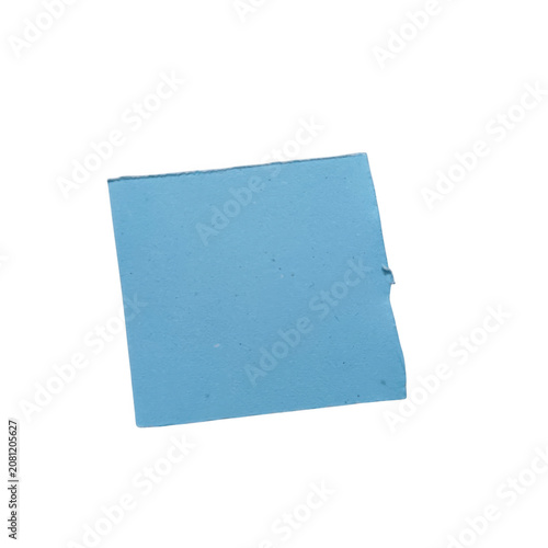 Blue cube geometric shape isolated on light background