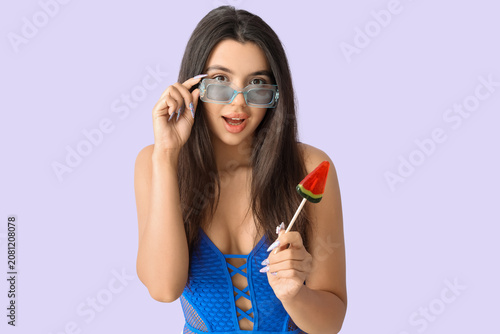 Beautiful young woman in be...