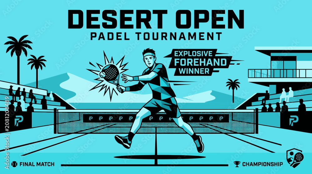 Obraz premium Desert Open Padel Tournament Graphic Design Winner