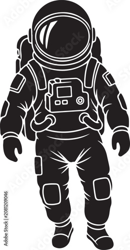 Astronaut walks alone in space with suit and helmet on