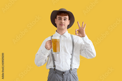 Young man in traditional Ge...
