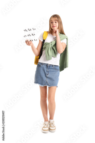 Female student with molecul...