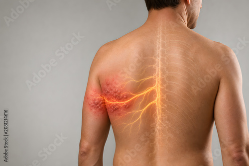 Shingles nerve pain radiating across one sided back