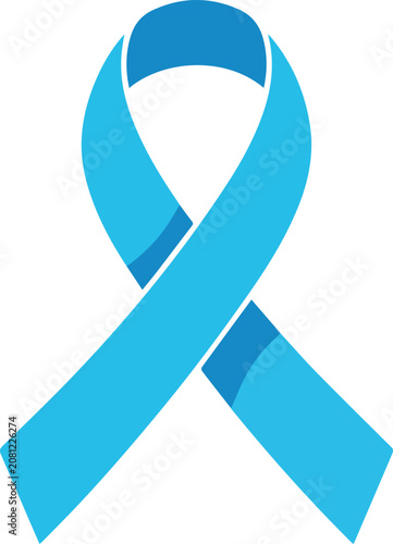 Prostate Cancer Awareness Ribbon Icon on White Background