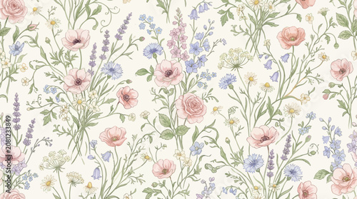 Colorful flowers on white background.