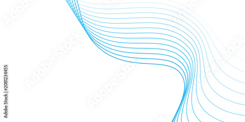 Fényképezés Abstract blue gradient wave line web design