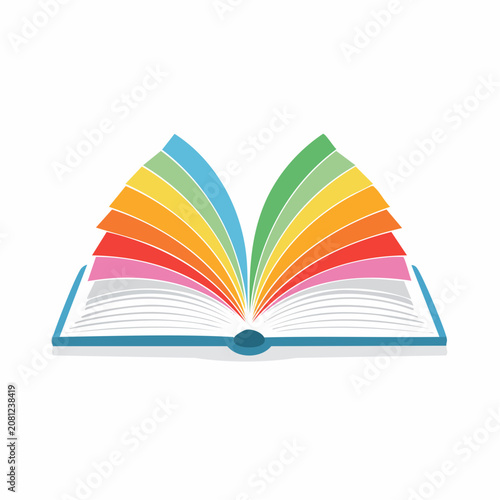 Open Book with Colorful Pages