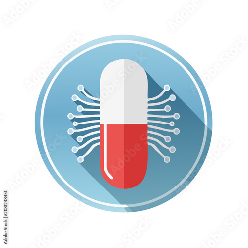 Pill with circuit board icon