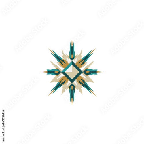 Symmetrical Snowflake Vector Illustration