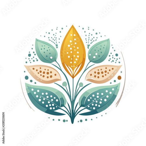 Colorful flat floral arrangement vector illustration