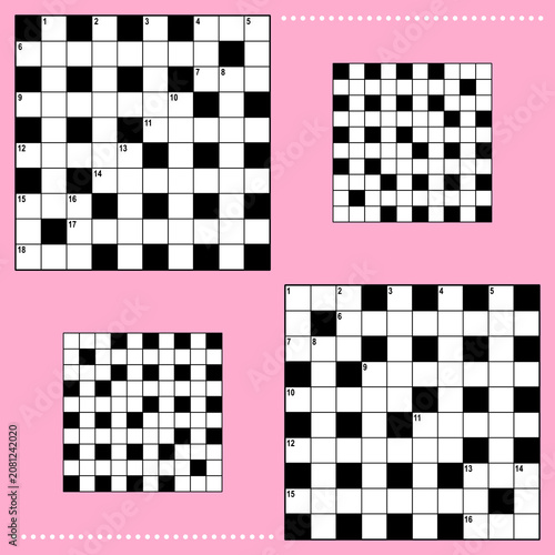 Crossword puzzle grids 10x10 squares with corresponding answer grids