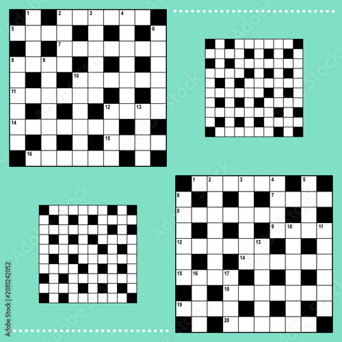 Crossword puzzle grids 10x10 squares with corresponding answer grids
