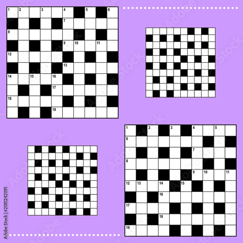 Crossword puzzle grids 10x10 squares with corresponding answer grids