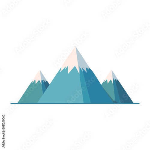 Flat Design Mountain Range Illustration