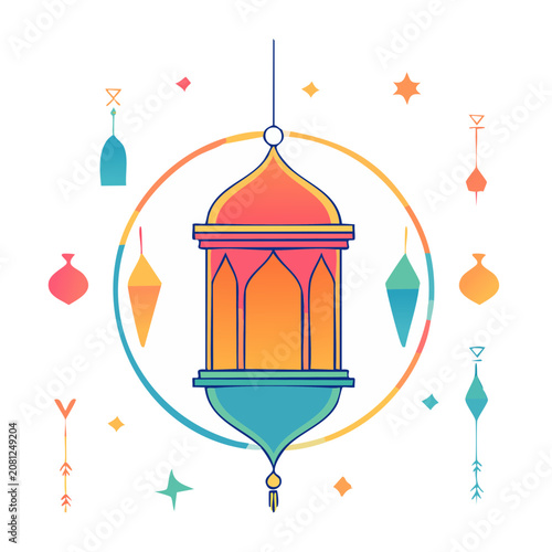 Hot air balloon vector illustration isolated