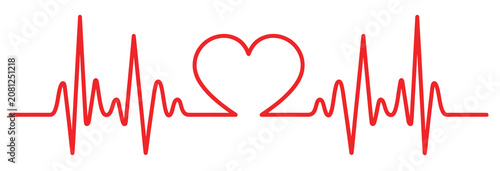 Photography Heartbeat ECG Line with Heart Symbol for Medical, Health, and Love Concepts