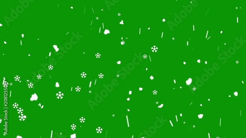Winter Snowfall Animation Motion Graphics In After Effects On Green Background With Realistic Floating Snow Particles