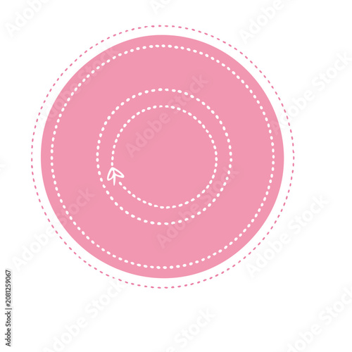 Pink concentric circles with arrow illustration
