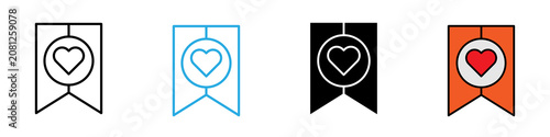 Schilderij op canvas Add to favorite multi - style icon design concept