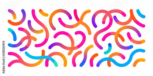 Canvastavla a dense horizontal rectangular pattern of colorful intertwined lines layout desi