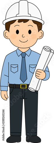 Male architect cartoon illustration